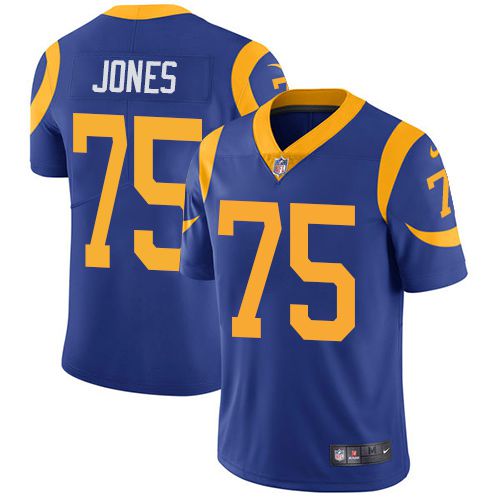 Men Los Angeles Rams #75 Deacon Jones Nike Royal Rush Limited NFL Jersey